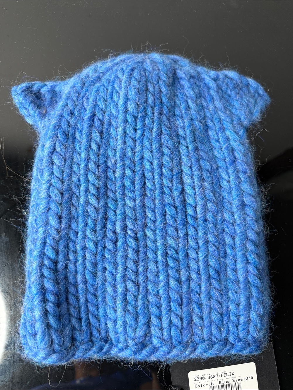 Eugenia Kim Blue Chunky Knit Cat Ear Beanie